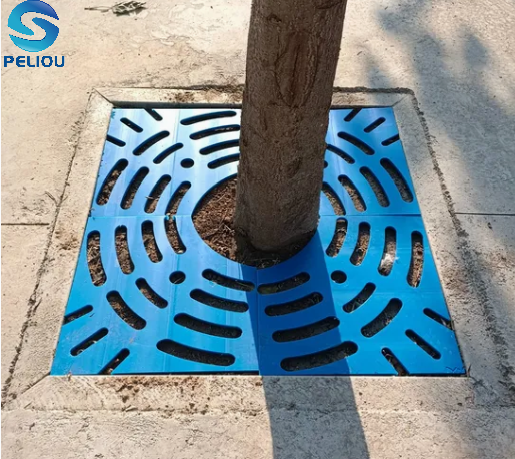 Outdoor Plastic HDPE Tree Grate Sidewalk Tree Grids Outside Street Decorative Tree Grilles